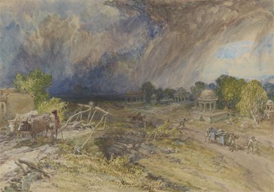 Dust Storm Coming on, near Jaipur Rajputana by William Crimea Simpson